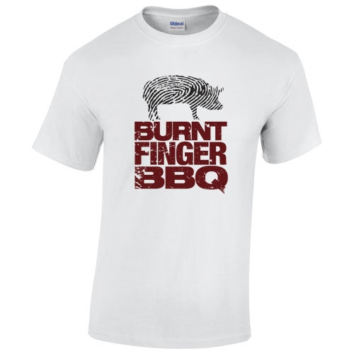 Classic white Burnt Finger BBQ t-shirt